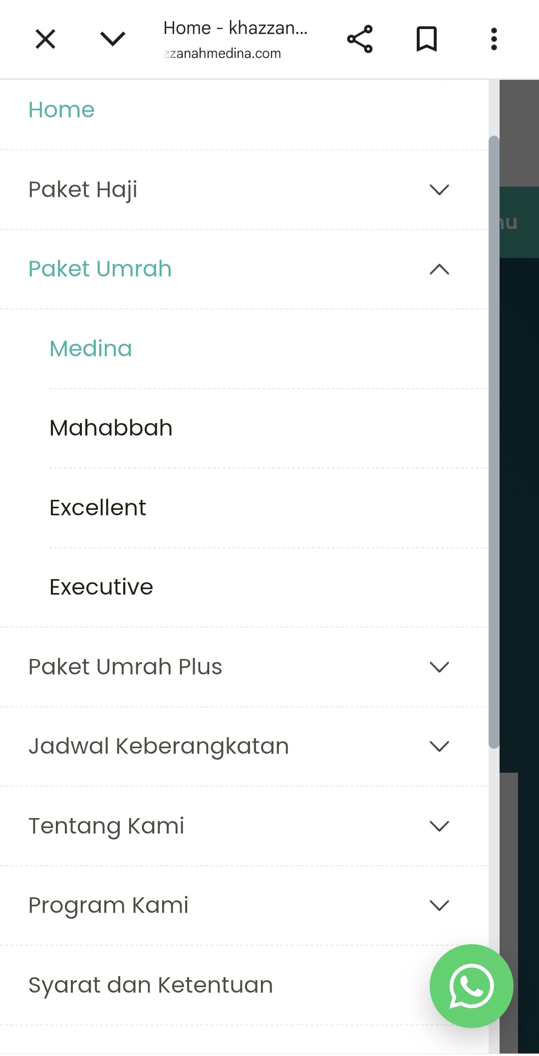 Buka menu & pilih kategori
