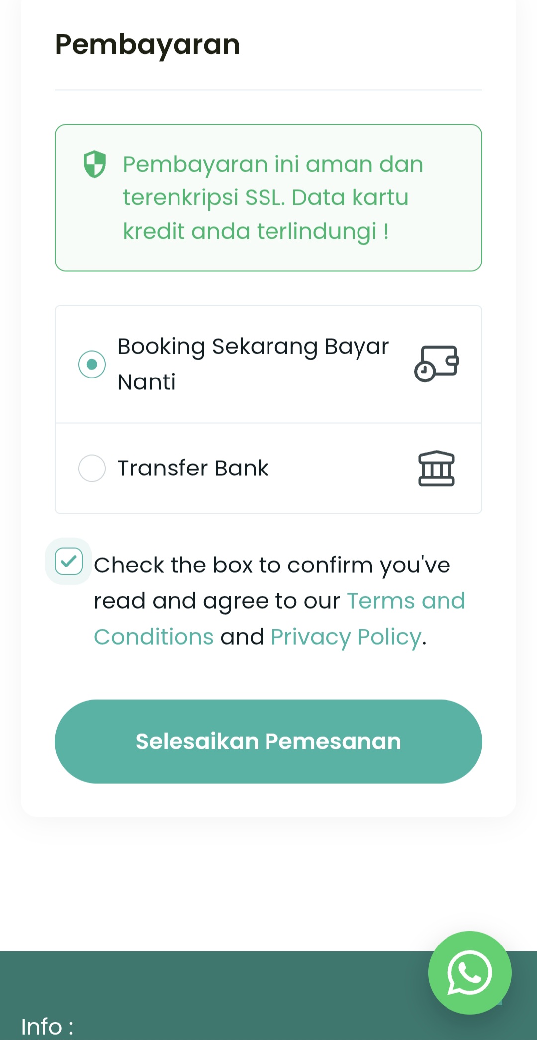 Pilih metode pembayaran