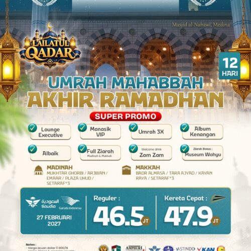 Umrah Akhir Ramadhan Super Promo 12 Hari