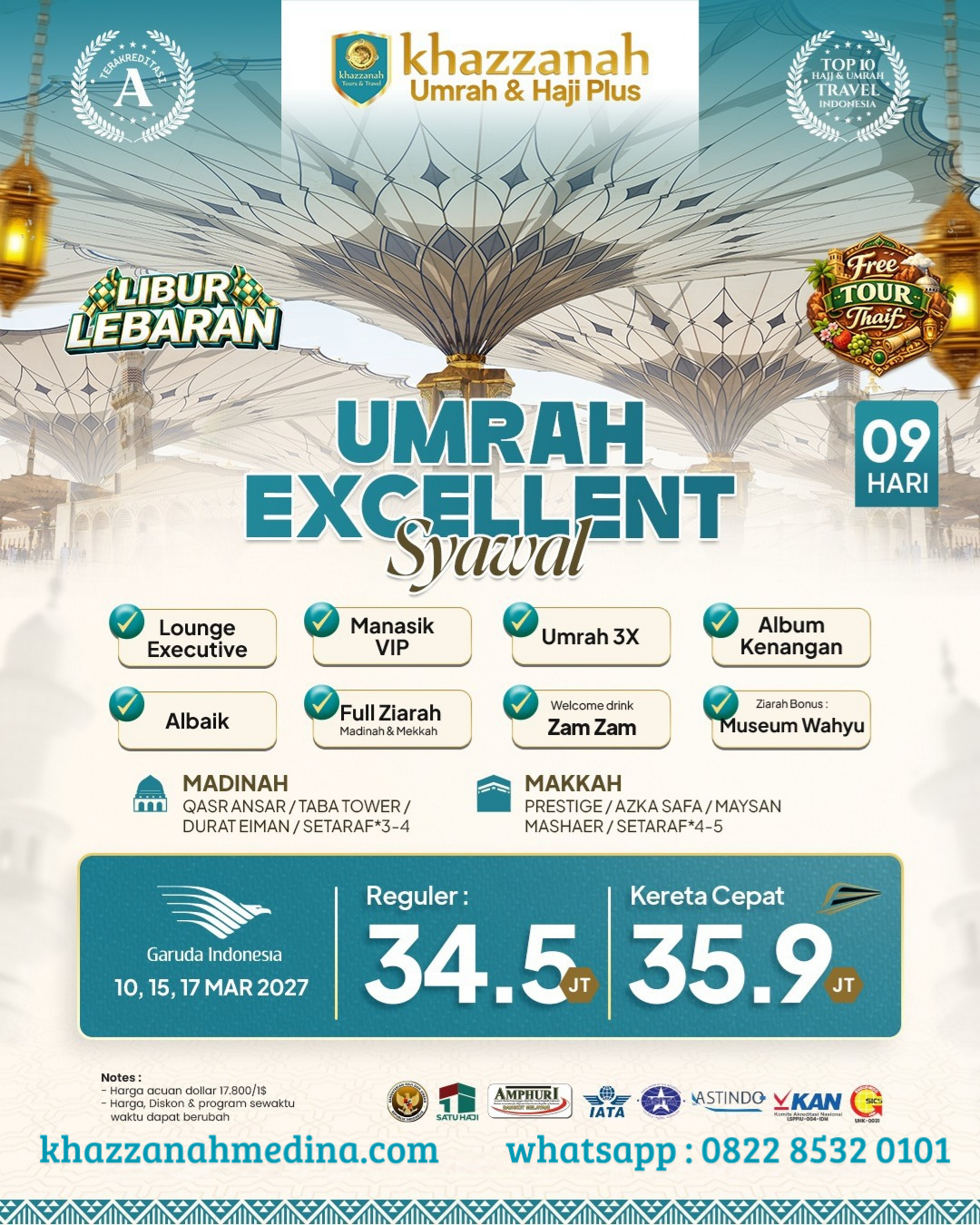 Umrah Excellent Syawal Libur Lebaran 09 Hari Garuda