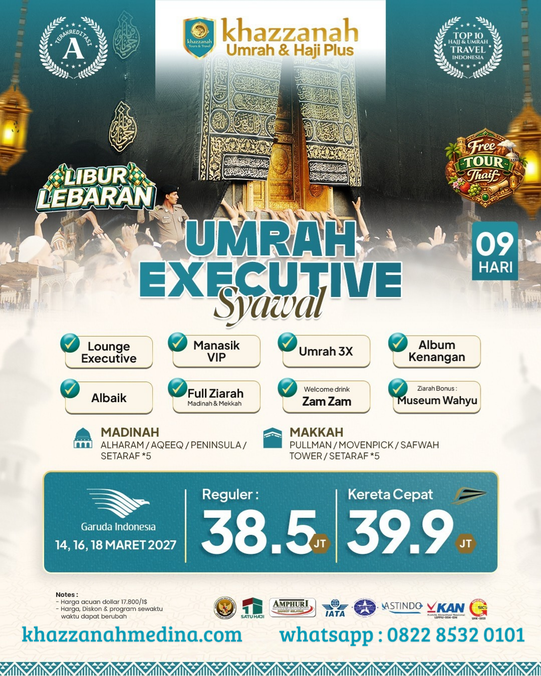 Umrah Executive Syawal Libur Lebaran 09 Hari Garuda