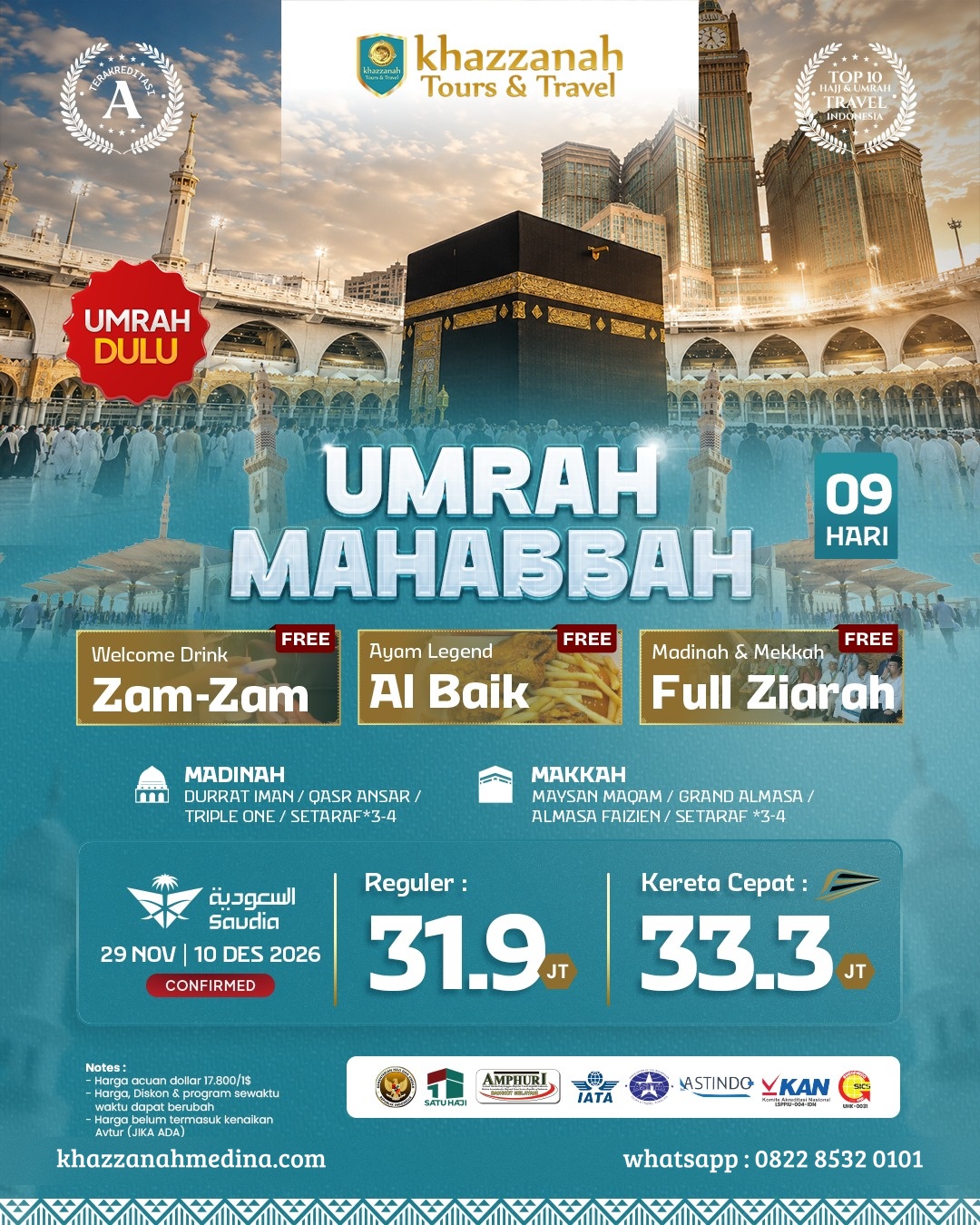Umrah Mahabbah 09 Hari Umrah Dulu Saudia (SOLD)